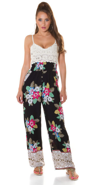 Trendy boho look Jumpsuit with pockets Black